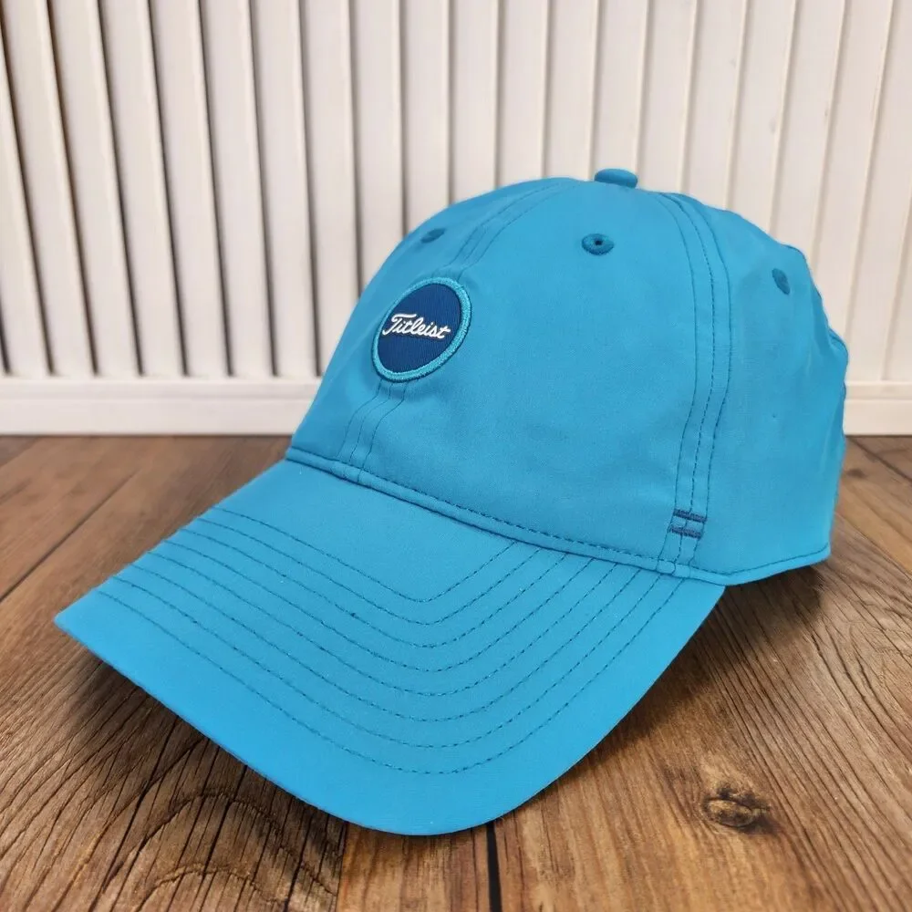 Titleist Performance Knit Golf Strapback Hat Cap Blue Sport Athletic Stretch Fit